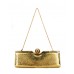 Evening Bags Wholesale - Gold Patent Leather w/ Metal Frame Evening Bag - BG-43140DGD